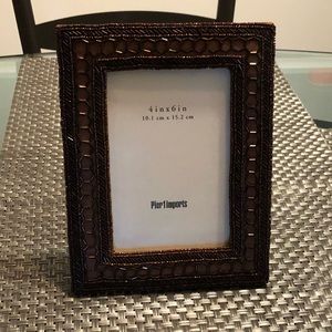 NWT PIER 1 IMPORTS BEADED PICTURE FRAME FITS 4” x 6” PHOTO